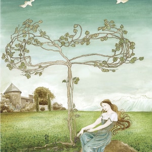 Greeting Card. Fairy-tale Greeting Card. &#39;Ashputtel&#39; A6 Greeting Card with Envelope