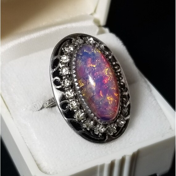 Dragons breath opal engagement ring discount