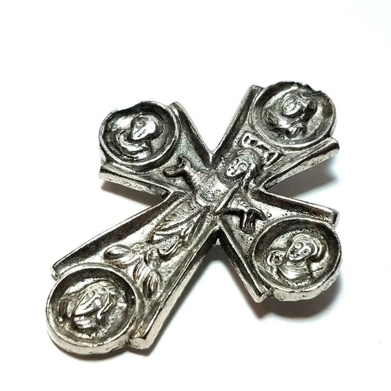 Vintage Gothic HATTIE CARNEGIE Cross Pendant Brooch C… - Gem