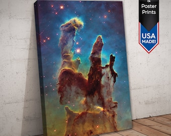 Pillars of Creation Art Print: Hubble Universe Photo, Large Wall Decor