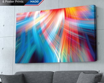 Abstract Lights Art Print: Red & Orange Canvas, Metal, or Poster