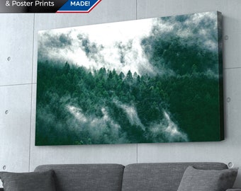 Foggy Pine Forest Print: Nature Wall Art, Canvas/Metal/Poster
