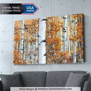 Birch Tree Forest Print: Minimalist Nature Art, Canvas or Metal