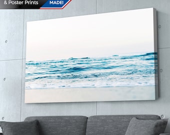 Ocean Waves Beach Photography: Minimalist Wall Art Print