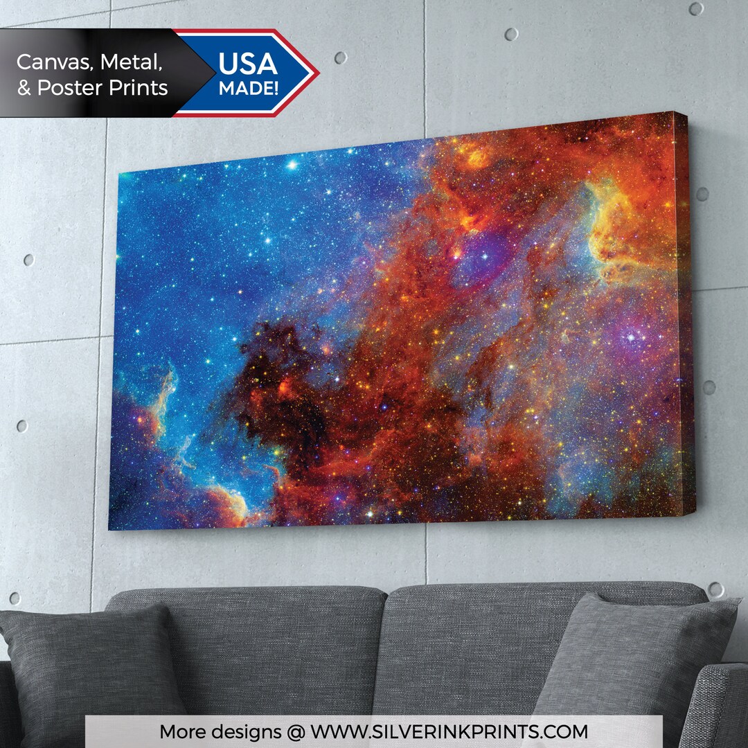Hubble Nebula Galaxy Art Print: Large Space Canvas, Metal, or Poster - Etsy