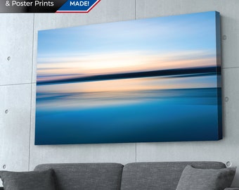 Beach Sunset Canvas Print: Ocean Horizon Wall Art