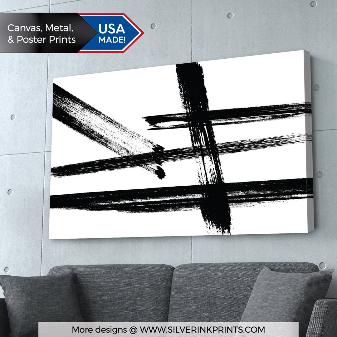 Black & White Abstract Art Print: Modern Home Decor - Etsy
