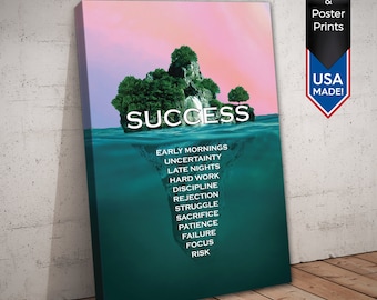 Success Iceberg Art Print: Motivational Home Office Decor