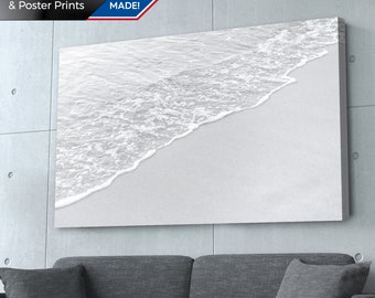 Ocean Waves Print: Minimalist Beach Art, Canvas or Metal