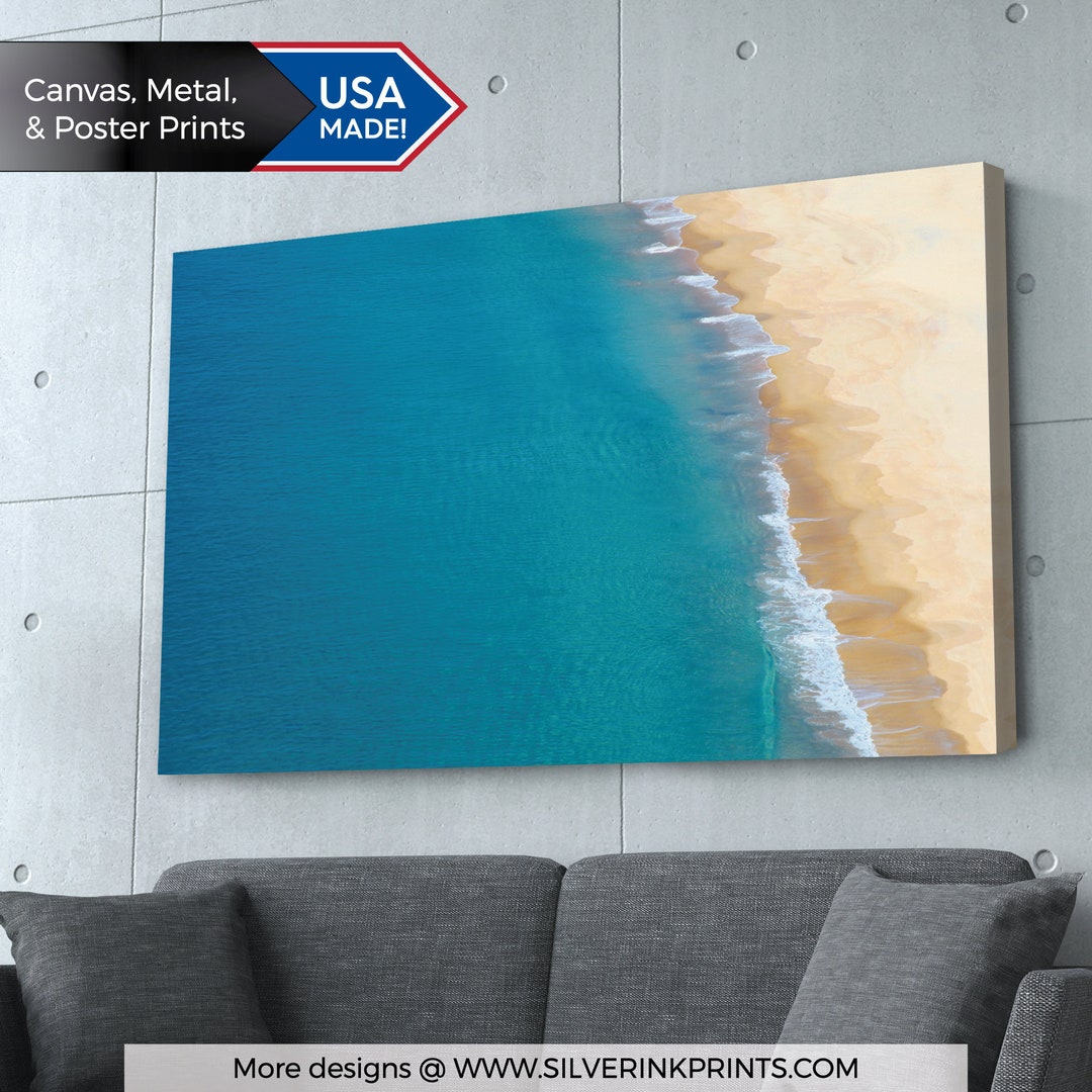 Beach Photography Art Aerial Ocean Waves Nature Art Large Wall Art