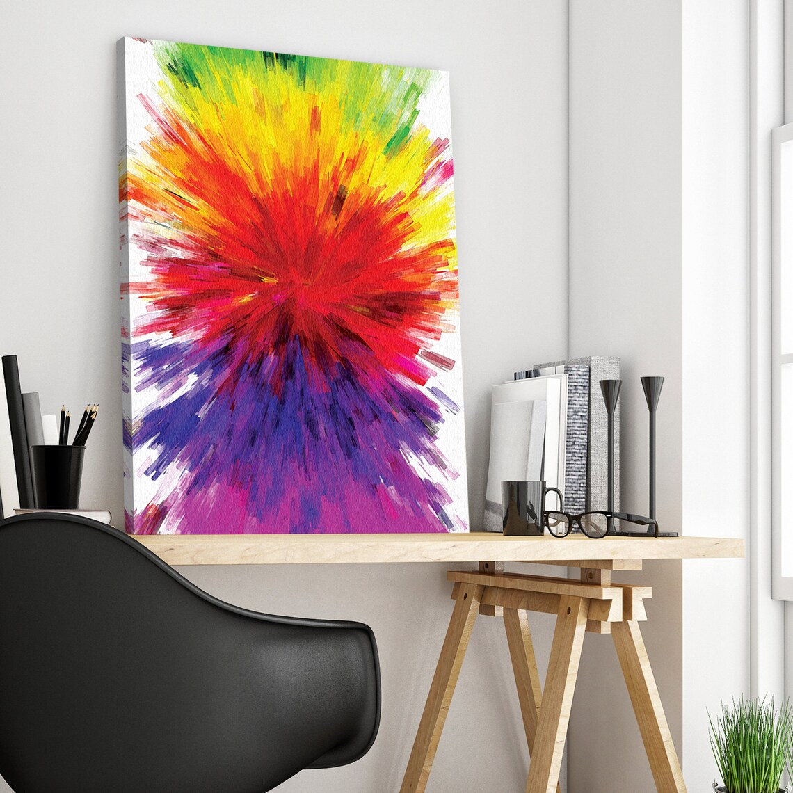 Color Splash Color Spectrum Abstract Art Large Wall Art Etsy