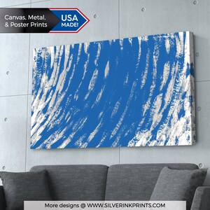 Abstract Art Print | Navy Gray White | Modern Art | Large Wall Art | Canvas | Poster | Metal | Frame | Living Room Decor | Home Office Art