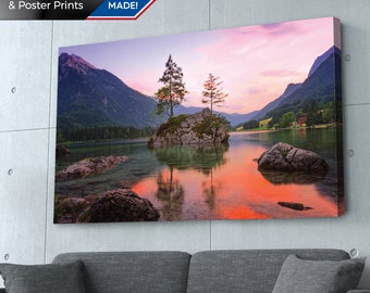 Mountain Lake Photography Print: Nature Wall Art (Canvas, Metal, or Poster)