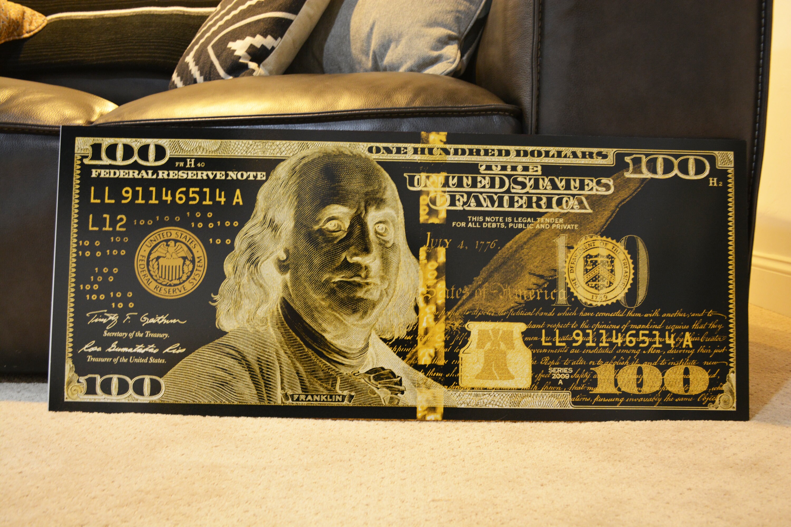 black-gold-100-dollar-bill-money-art-entrepreneur-art-etsy-india