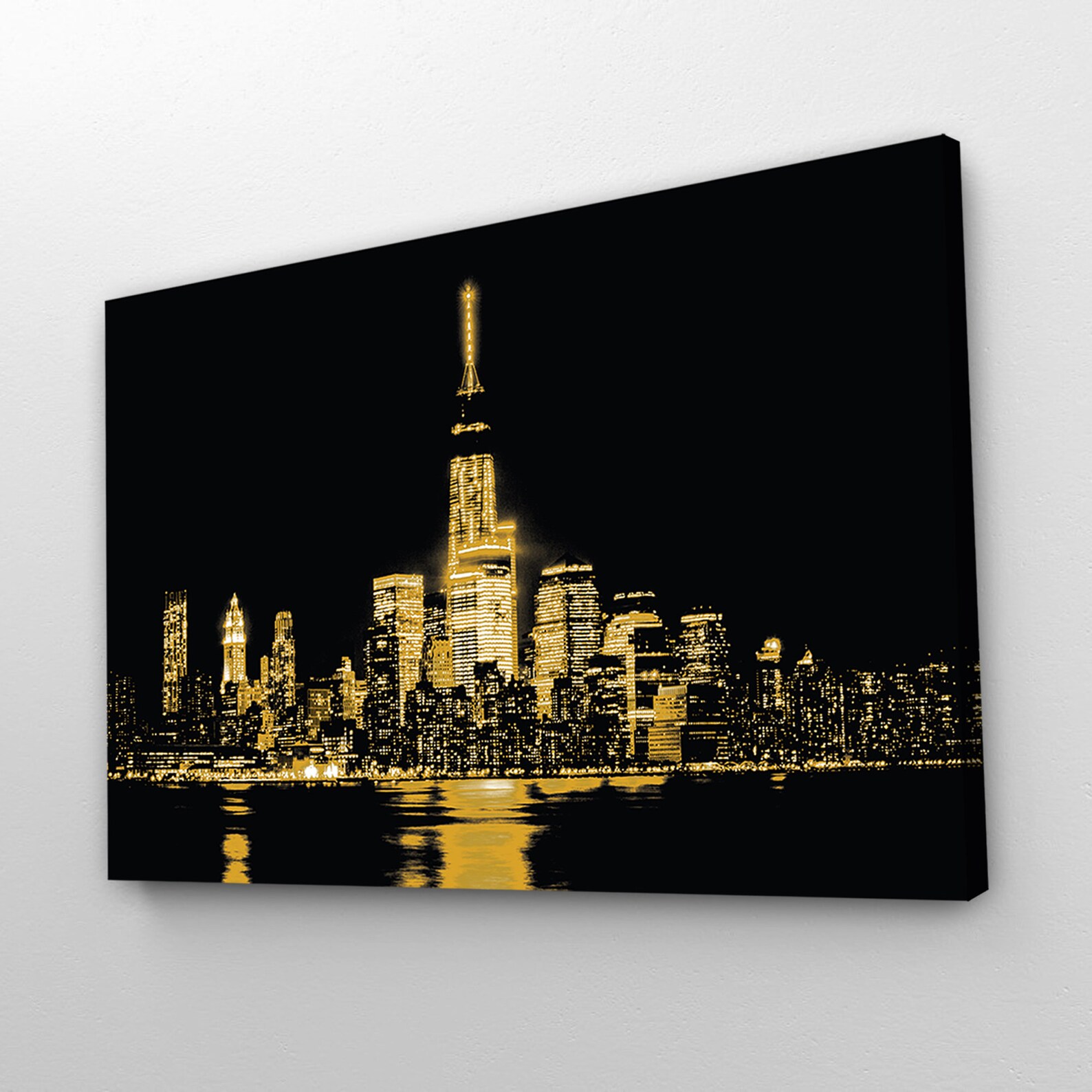 New York City Black & Gold Abstract / Cityscape / Large Wall Etsy España
