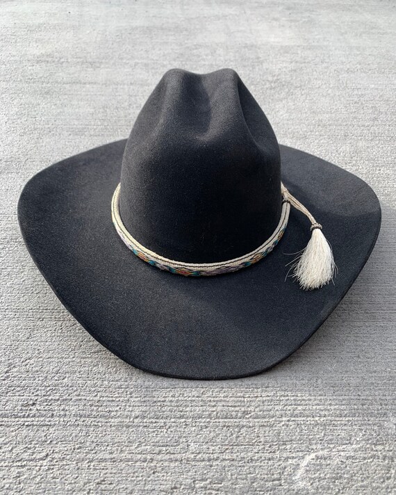 Vintage Black Fur Felt Serratelli Hat 