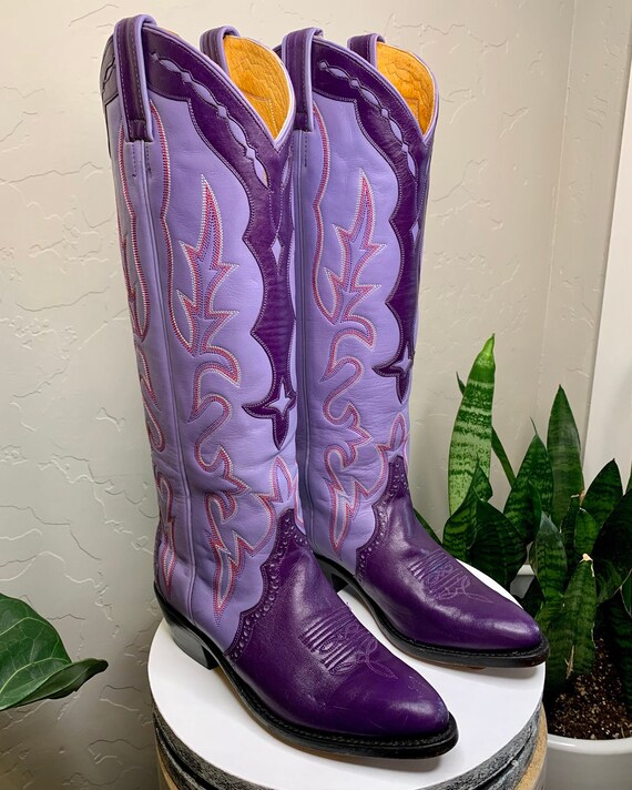 lucchese purple cowboy boots