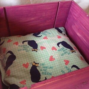 Wooden Wine Crate Pet Bed - Small