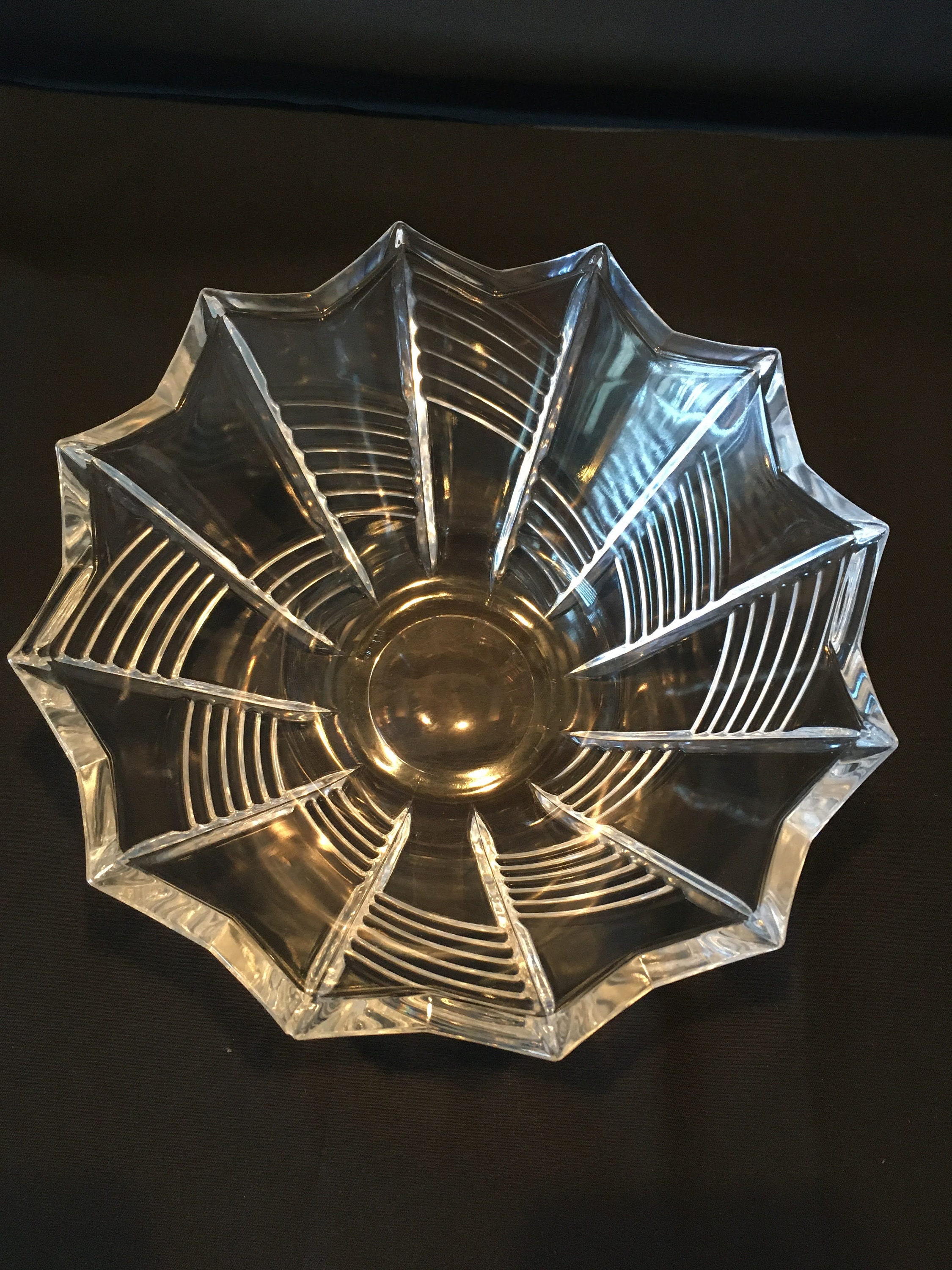 Stunning heavy lead crystal bowl/trifle dish in modern design Etsy