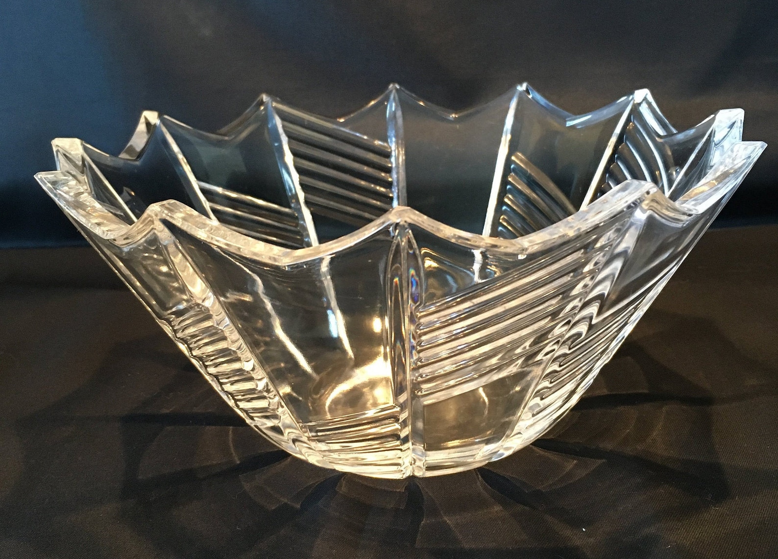 Stunning heavy lead crystal bowl/trifle dish in modern design Etsy