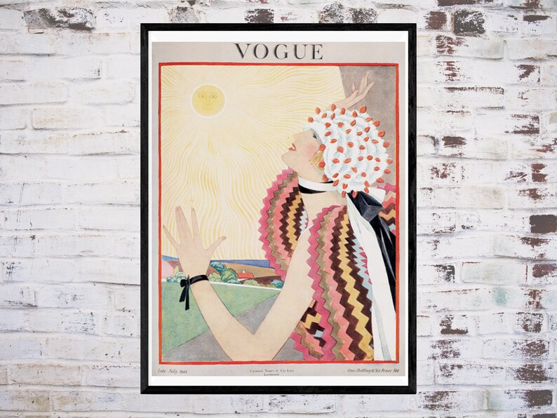 Vogue Cover Print July 1922 Vogue Wall Art Digital Download Etsy
