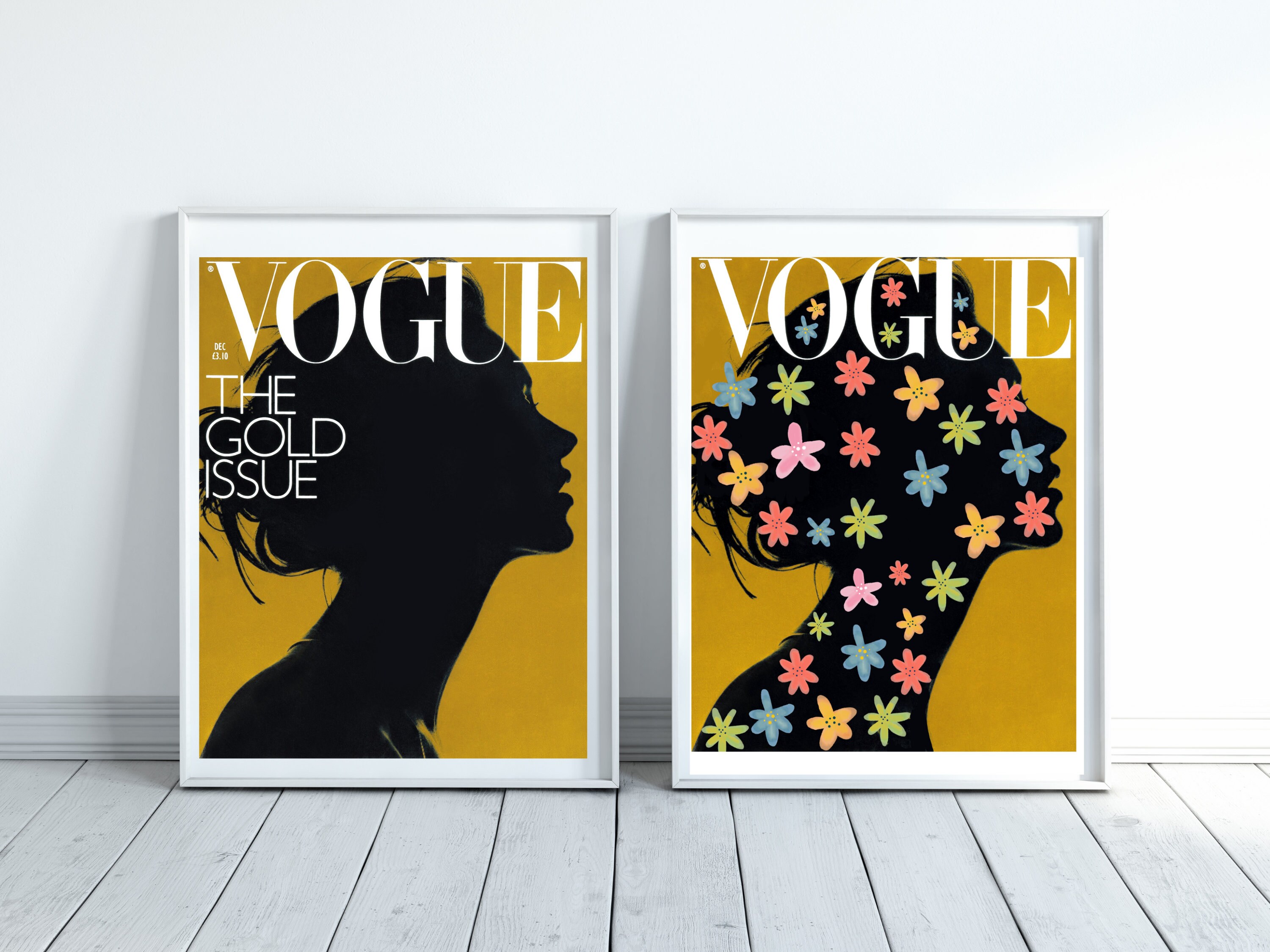 2 Fashion Vogue Prints Vogue wall art Digital Download Art Etsy