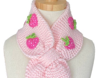 Strawberry scarf, Strawberry gift, Scarf for girl, Kids scarf, Girls scarf, Ready to ship