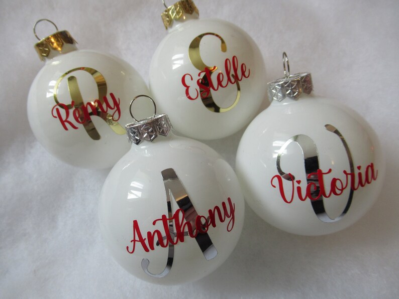 Boule de Noël en verre personnalisée personnalisable avec  Etsy