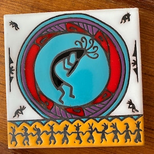 Vintage Kokopelli Native American Trivet by Mag More Studios Santa Fe, NM