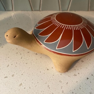 Vintage Native American Santa Clara Pueblo Indian Pottery Turtle Figure Belen Tapia
