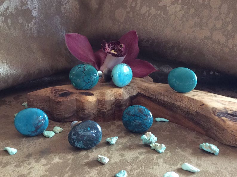 Turquoise Drawer Pulls Cabinet Knobs Etsy