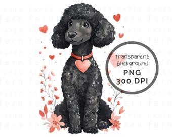 I Love My Poodle Art | High-Quality PNG & PDF for DIY Word | Cute Dog Valentine and Wall Art | Commercial Use