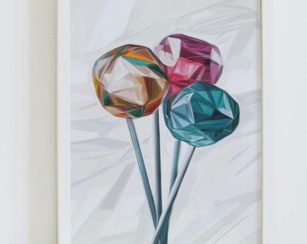 Geometric Lollipops | Digital Download | Printable Wall Art