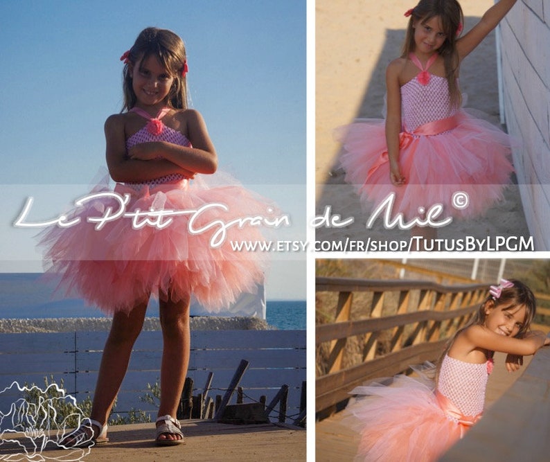 Party Short Tutu Dress Coral Pink Flower Girl Dress Bridesmaid Tulle Dress Birthday Christmas Girl Baby Wedding Tutu Teen