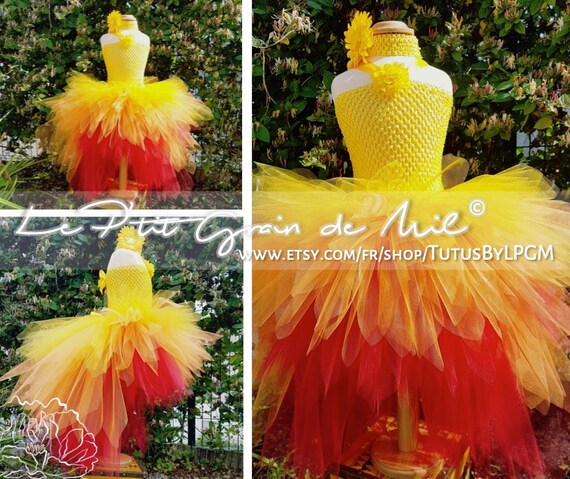 orange tulle dress