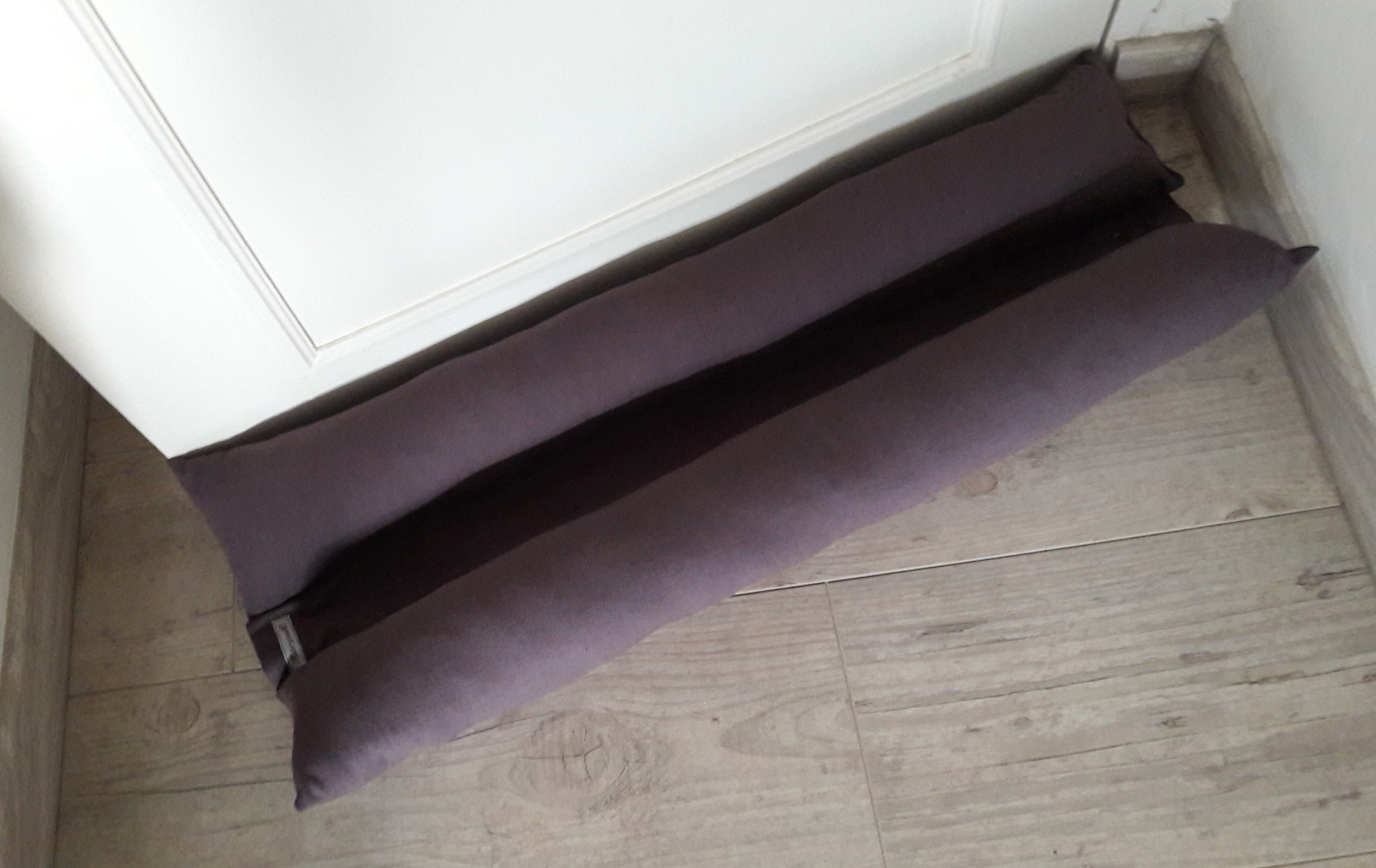 Boudin de porte DOUBLE isolant , en tissu épais gris pour porte 73 cm