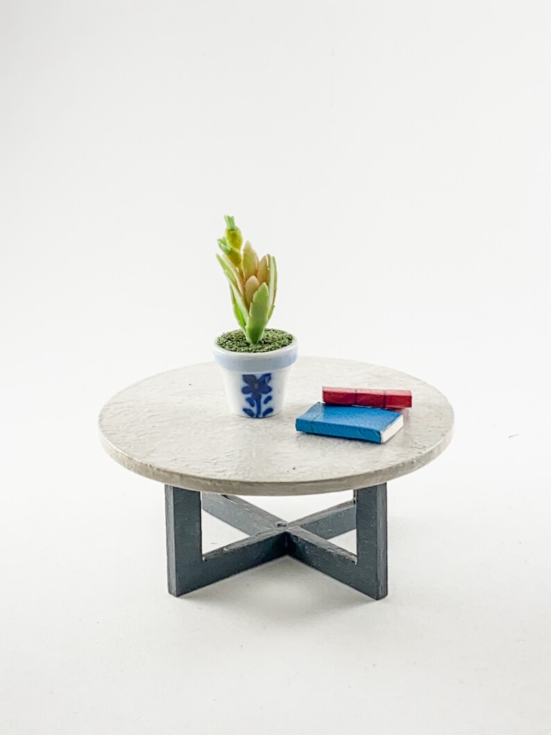 Mini Dollhouse Coffee Table Kit  1:12 Scale DIY Modern image 1