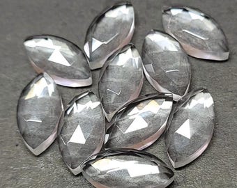 Cabochons de marquise en quartz clair : lot de pierres précieuses à facettes, qualité AAA