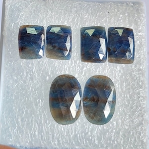 1, pair natural  blue sapphire gemstone, blue sapphire full flashy, rose cut cabochon designer cabochon high quality loose gemstone