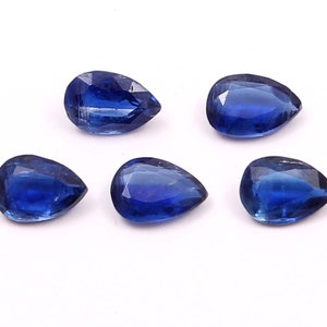 5.pis lot Faceted kyanite gemstone, Natural blue kyanite cut stone smooth cut stone pear shape size 5x7 mm high quality loose gemstone,