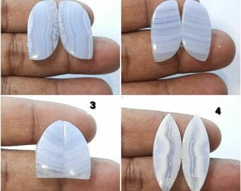 1 pair, natural blue lace agate, smooth cabochon,fancy and marquis shape designer cabochon high quality, loose gemstone,