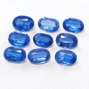 5.pis lot Faceted kyanite gemstone, Natural blue kyanite cut stone smooth cut stone oval shape size 4x6 mm high quality loose gemstone,