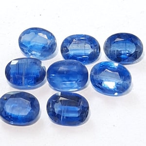 5.pis lot Faceted kyanite gemstone, Natural blue kyanite cut stone smooth cut stone oval shape size 7x9 mm high quality loose gemstone,