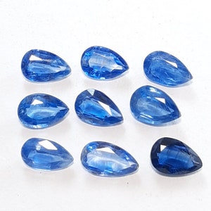 5.pis lot Faceted kyanite gemstone, Natural blue kyanite cut stone smooth cut stone pear shape size 6x9 mm high quality loose gemstone,