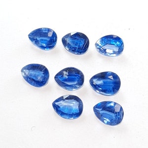 5.pis lot Faceted kyanite gemstone, Natural blue kyanite cut stone smooth cut stone pear shape size 7x10 mm high quality loose gemstone,