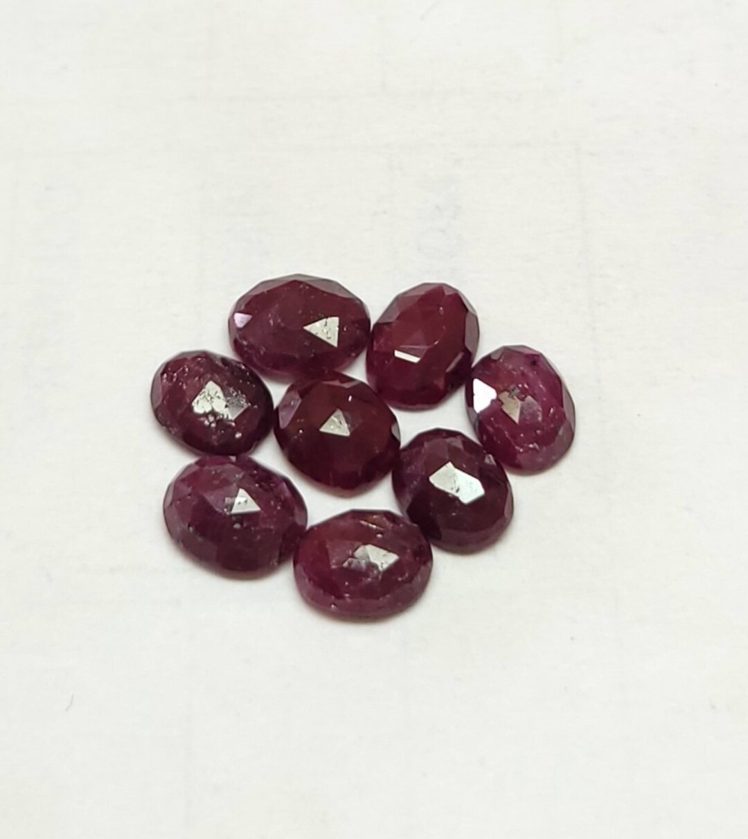8 Pecs Lot, 100% Natural Ruby Gemstone Ruby Rose Cut Cabochon, Shape ...