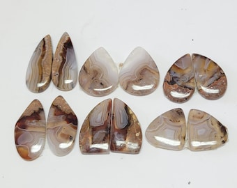 1 paire, pierre précieuse naturelle d'agate, cabochon lisse, forme poire, cabochon de créateur, pierre précieuse en vrac, fabrication de bijoux