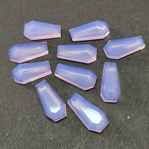 5 Stück Lavendelquarz Edelstein, Lavendelquarz step cut cabochon, Form Coffin, Designer cabochon hochwertiger loser Edelstein,