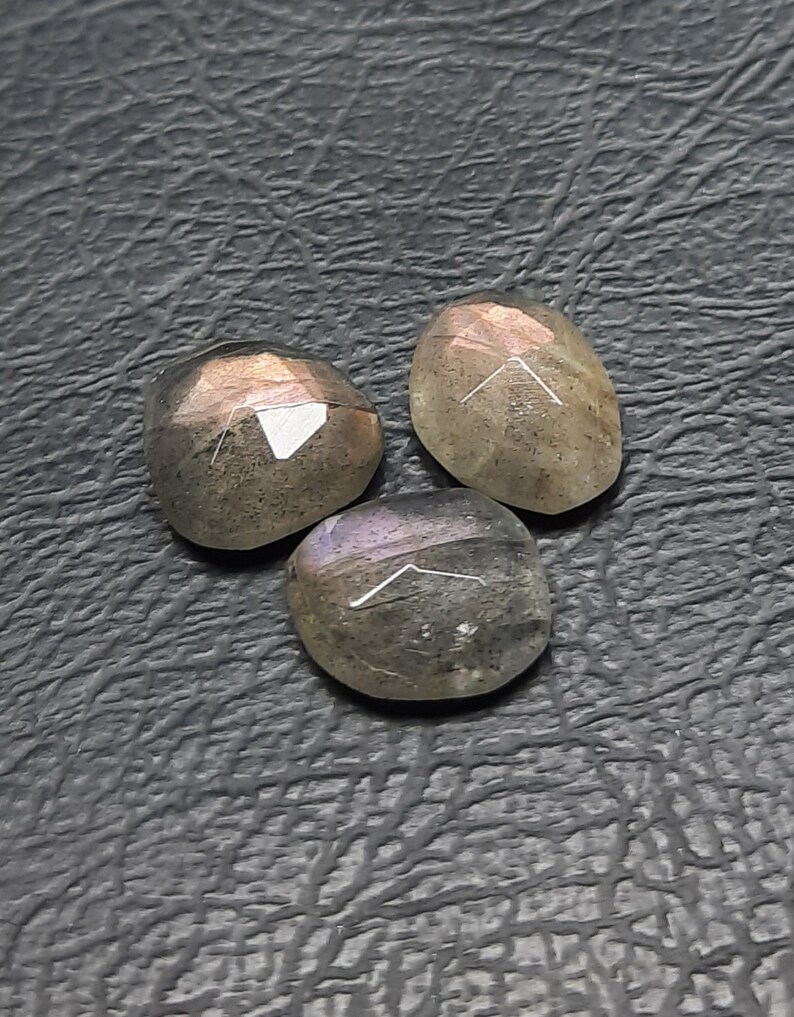 shape fancy labradorite rose cut slice size 11x13 mm approx high quality loose gemstone 3 pecs natural purple fire labradorite gemstone