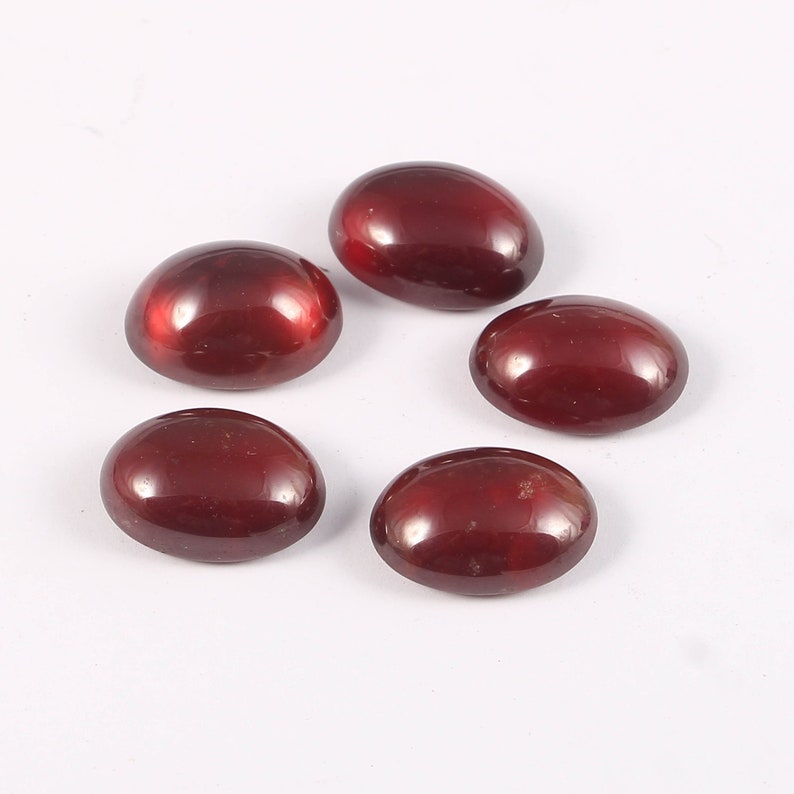 5 pecs lot smooth cabochon size10x14 mm natural Hessonite garnet gemstone high quality loose gemstone,cts,38. 0val shape